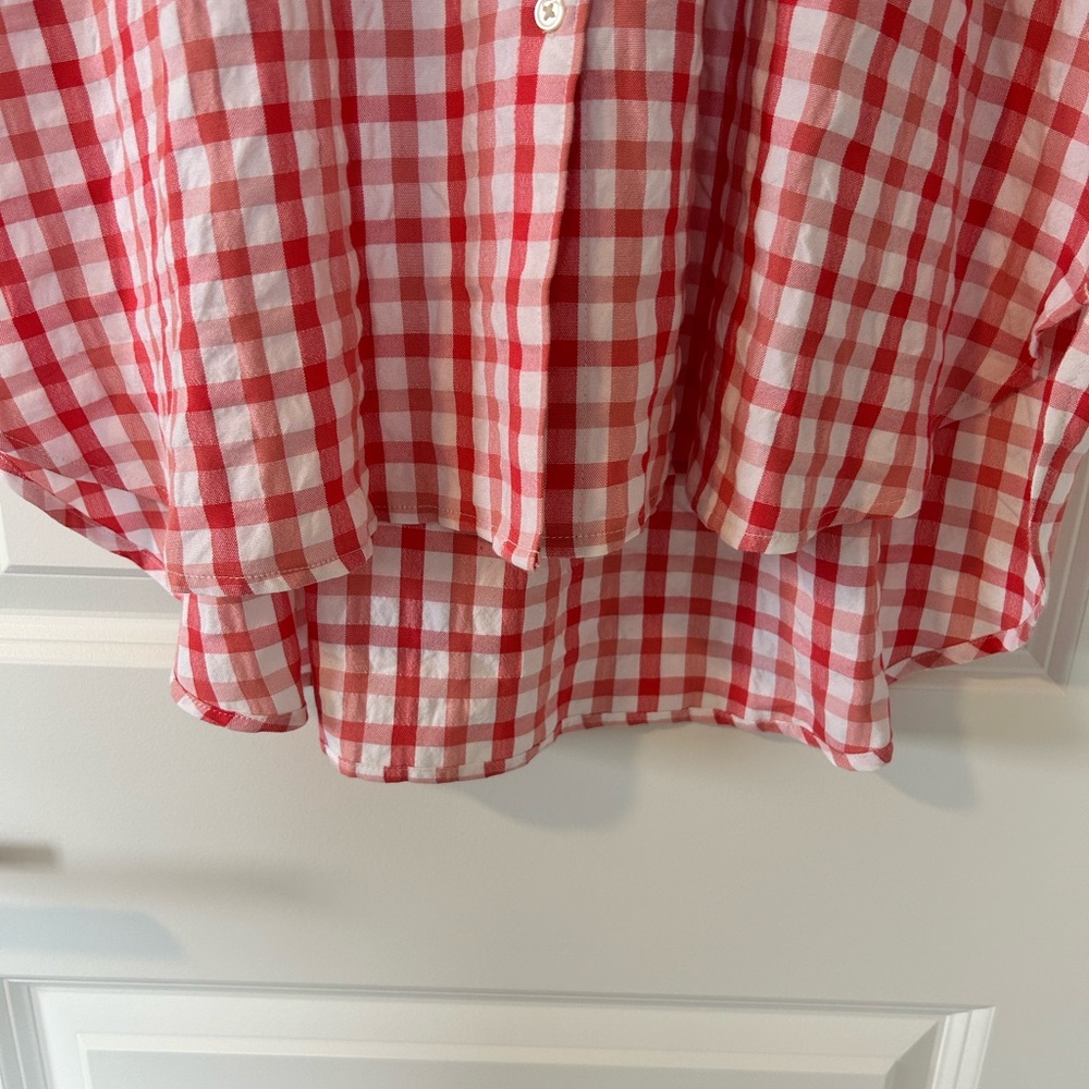 LOFT Women's Pink Checkered Top - Picture 8 of 8